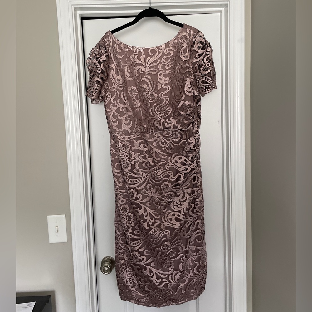 JS Collections EMBROIDERD MESH FLUTTER GOWN